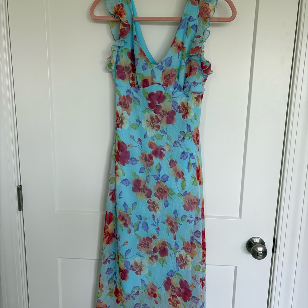 La Belle Red Maxi Sundress with Flutter Sleeves